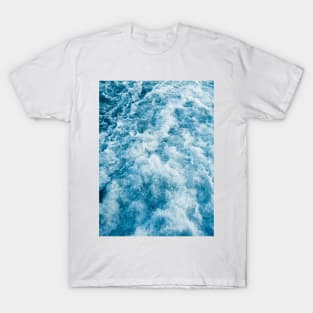 Whitewater River Rapids Blue Abstract T-Shirt